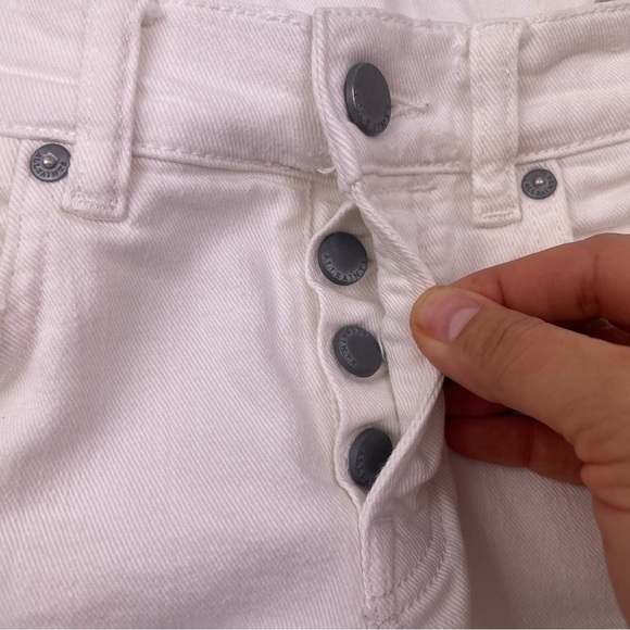 AllSaints Rip White Denim Shorts Distressed Jean Shorts Women’s Size 24 - Picture 4 of 7